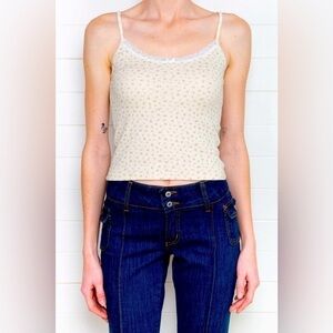 Brandy Melville Skylar Floral Eyelet Tank Top NEW